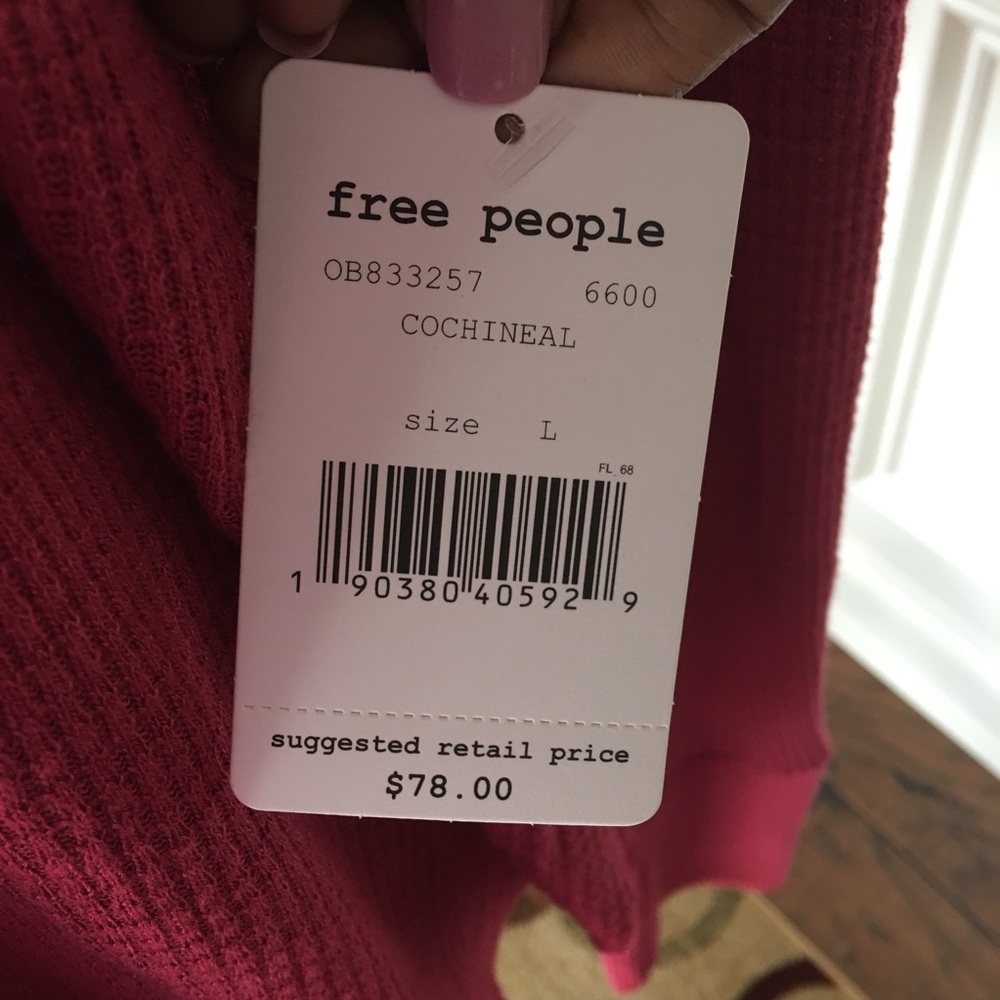 Free People Mesh Neckline Prairie Knit Tunic Top - Picture 6 of 8